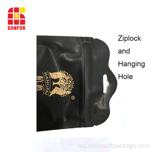 Beg Tegak Kacang Aluminium Kerajang Poket dengan Zip